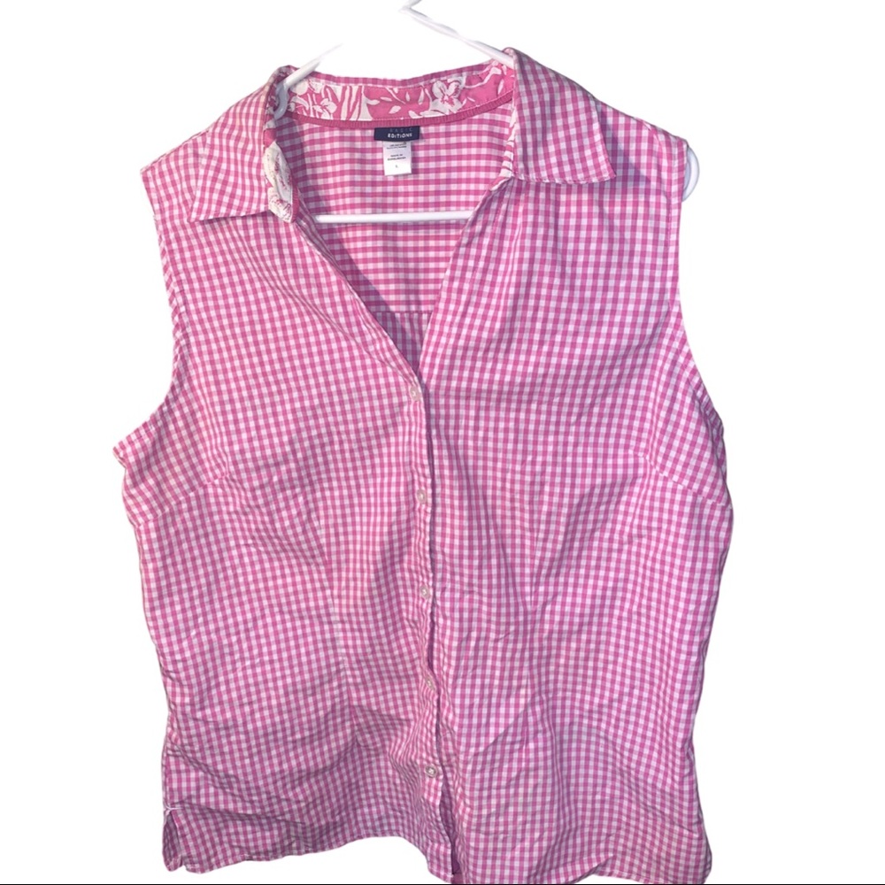 Camiseta de cuadros morada